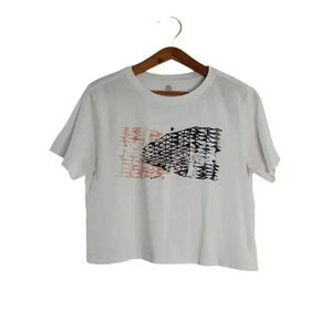 Element White Pink Blue Geometric Crop Top Women's Size L Summer Beach Surf